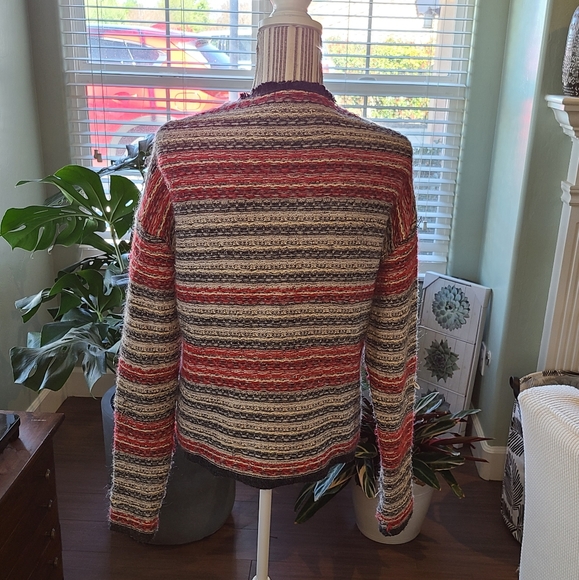 H&M Open Front Striped Hobo Sweater in Red - Picture 4 of 10